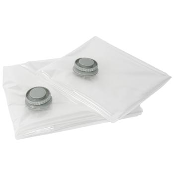 Preview: Vakuumbeutel 2er-Set transparent für Kleidung & Bettwäsche - Platzsparend, wiederverwendbar - Kompatibel mit Staubsauger - 1300x740mm & 860x500mm