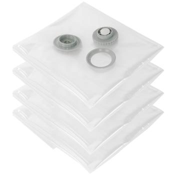 Preview: Vakuumbeutel für Kleidung & Bettwäsche 4er-Set - platzsparend im Koffer & Haushalt - transparent - kompatibel mit jedem Staubsauger - 2 Grössen