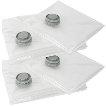 Vakuumbeutel für Kleidung & Bettwäsche 4er-Set - platzsparend im Koffer & Haushalt - transparent - kompatibel mit jedem Staubsauger - 2 Grössen