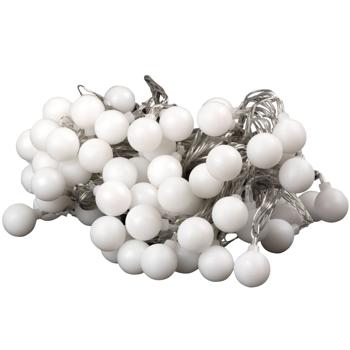 Preview: Stromsparende LED-Lichterkette: 80 warmweisse Kugeln, 16m Länge, IP44-wetterfest - gemütliche Aussenbeleuchtung für stimmungsvolle Momente