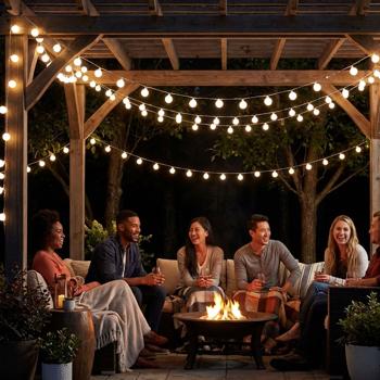 Preview: 2er-Set Stromsparende LED-Lichterkette: 80 warmweisse Kugeln, 16m Länge, IP44-wetterfest - gemütliche Aussenbeleuchtung für stimmungsvolle Momente