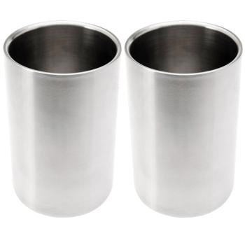 2er-Set Edelstahl Weinkühler Ø 12cm – Elegantes & zeitloses Design, doppelwandig für kühlen Wein, stilvoller Flaschenkühler