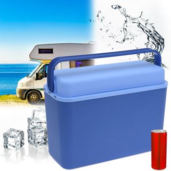 Kühlbox 12 Liter, blau - Kühl- & Warmhaltebox für Picknick, Camping & Reisen - 41x16x29cm - mit Tragegriff - robuster Kunststoff