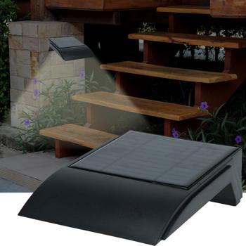 Preview: Solar-LED-Wandleuchte für Aussenbereiche - PIR-Bewegungssensor, 50 Lumen, schwarz - ideal für Hauseingänge, Gärten, Terrassen - Kabellose Installation