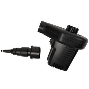 Preview: 12V & 230V Elektro-Luftpumpe, 60W, schwarz – Mit 3 Aufsätzen, flexibel für Auto & Steckdose, ideal für Luftmatratzen, Pools & mehr