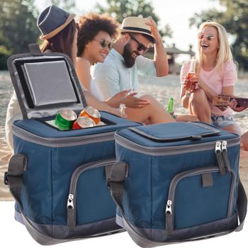 2er-Set Kühltaschen - 8 Liter Volumen - Blau - Ideal für Picknick, Schwimmbad & Ausflüge - Isoliertasche mit Schultergurt - Robust - Leicht zu reinigen
