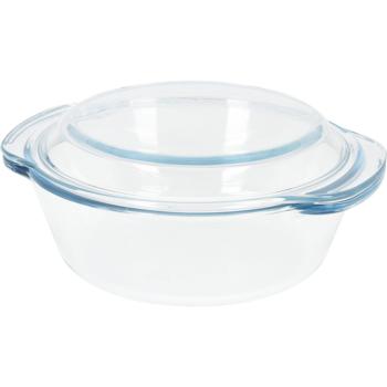 Preview: Glas Auflaufform mit Deckel - 1700ml/1500ml Borosilikatglas - Hitzebeständig für Ofen, Spülmaschine, Mikrowelle - Vielseitig zum Kochen, Warmhalten, Servieren