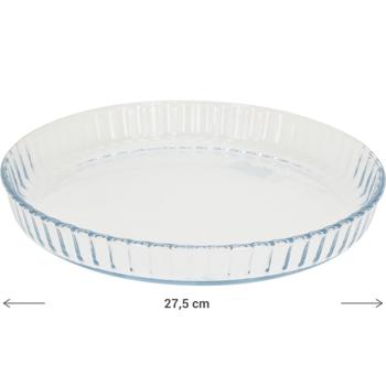 Preview: Kuchenbodenform rund Ø 27,5 cm - Hitzebeständiges Borosilikatglas - Ideal zum Backen, Braten & Servieren - Spülmaschinenfest & Mikrowellengeeignet