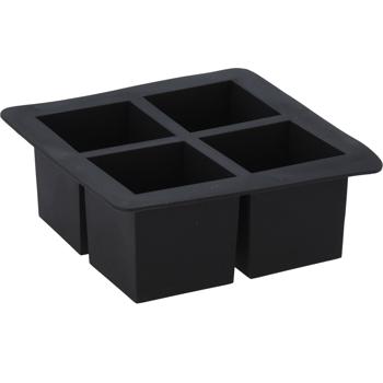 Preview: Flexible Eiswürfelform für 4 XL-Eiswürfel - Für Whiskey & Cocktails - Leicht zu reinigen - Kälteresistent & hygienisch - 5x5x5cm je Eiswürfel