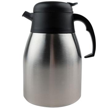 Preview: Isolierkanne doppelwandig Edelstahl 1,5L - Thermoskanne für Kaffee/Tee mit Einhand-Automatik & Hebel-Ausgiesser - Für Büro, Reise & festliche Tafel