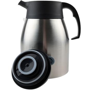 Preview: Isolierkanne doppelwandig Edelstahl 1,5L - Thermoskanne für Kaffee/Tee mit Einhand-Automatik & Hebel-Ausgiesser - Für Büro, Reise & festliche Tafel