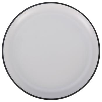 Melamin-Teller Ø 21 cm - Bruchfest & lebensmittelecht - Modernes Design weiss/schwarz - Ideal für Familien, Camping & Urlaub - Spülmaschinenfest bis 70°C