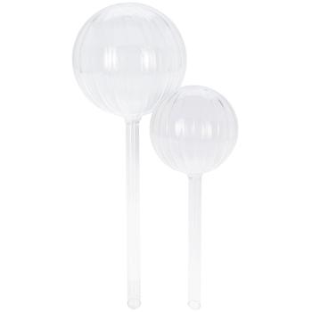 Preview: Glas Bewässerungskugeln, 2er-Set, 500 & 260ml, Transparent – Selbstbewässerung für Zimmerpflanzen, einfache Pflege