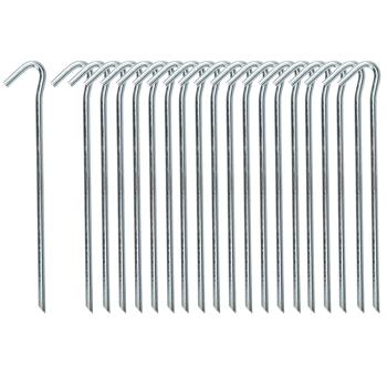 Preview: Zeltheringe 20 Stück - 23 cm lange Eisenheringe 6mm dick - Sicherer Halt bei Wind & auf harten Böden - Robuste, verzinkte Bodenanker für Zelte, Pavillons