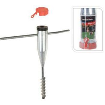 Preview: 2er-Set Sonnenschirmständer zum Eindrehen - Sicherer Halt in Erdreich - Verzinkter Stahl 57cm, für Ø 25-55mm Schirme - Garten, Picknick & Reise