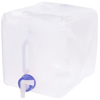 Preview: Faltbarer Wasserkanister 10 Liter - Mit Hahn & Tragegriff - Ideal für Camping, Hunde & Reisen - Robust, platzsparend, transparent Kunststoff