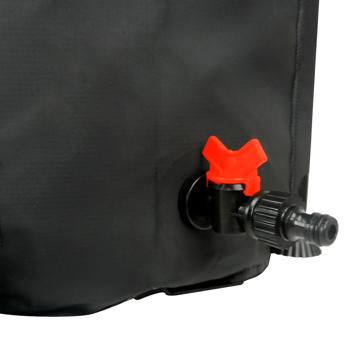 Preview: Robuste, faltbare 250 Liter Regentonne, schwarz - mit Wasserhahn und Schlauchanschluss, mobile Regenwasserlösung für jeden Garten