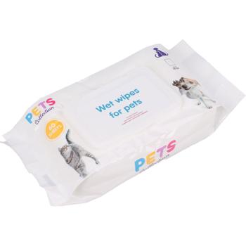 Feuchttücher für Haustiere - 60 Stk. Hygiene-Tücher mit Kamille & Aloe Vera - ideal für Ohren, Analbereich, Pfoten - für Hunde & Katzen - 20x15cm