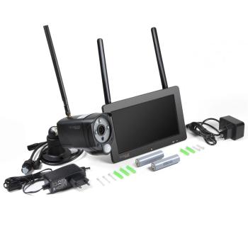 Preview: WLAN-Funkkamerasystem mit 7’’ Monitor – Full-HD-Überwachungskamera mit 2-Wege-Audio, Nachtsicht & Live App-Zugriff, IP56