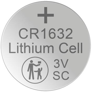 CR1632 - 5er-Set Lithium-Knopfzelle, 3V / 130mAh, perfekt für Smart-Home-Geräte, Autoschlüssel, Waagen & mehr