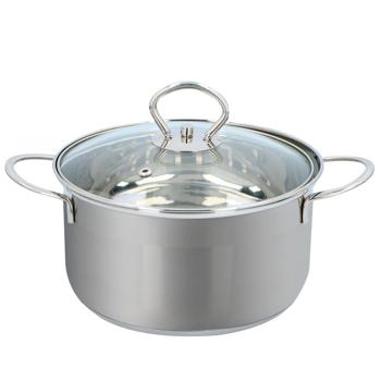 Preview: Elegantes 7-teiliges Topfset, induktionsfähig – Rostfreies Material, silber, abgerundete Griffe – Premium Kochgeschirr für beste Ergebnisse