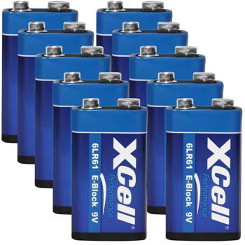 10er-Set 9V-Block Batterie 6LR61 - Performance Alkaline - Langlebige Energie für Fernbedienungen, Spielzeug, Funkgeräte, Radios, Wecker - Auslaufsicher