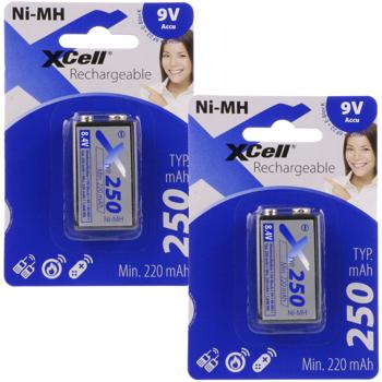 Preview: 2er-Set Akku 9V-Block Ni-MH 8,4V - Wiederaufladbar & auslaufsicher - Ideal für Fernbedienungen, Spielzeug, Funkgeräte, Wecker & mehr - Lange Lebensdauer