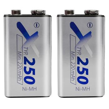 2er-Set Akku 9V-Block Ni-MH 8,4V - Wiederaufladbar & auslaufsicher - Ideal für Fernbedienungen, Spielzeug, Funkgeräte, Wecker & mehr - Lange Lebensdauer