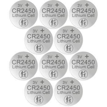 CR2450 10er-Set Lithium-Knopfzelle CR2450, 3V /  starke 620mAh für Thermometer, Uhren, Smart-Home-Geräte, Autoschlüssel