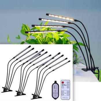 3er-Set Vollspektrum LED-Pflanzenlampe mit je 4 Schwanenhälsen, Pflanzenwachstumslampe mit 9 dimmbaren Stufen & Timerfunktion, 80 Vollspektrum-LEDs