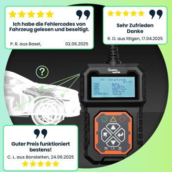Preview: OBD2-Diagnosegerät für Auto-Fehlersuche – liest & löscht Fehlercodes, erkennt Motordaten in Echtzeit, kompatibel mit Benzin- & Diesel-Fahrzeugen