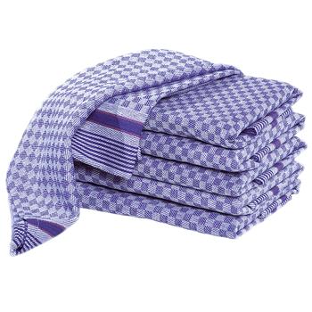 Preview: Premium 20er-Set Grubentücher, 100% Baumwolle, 45x90cm, blau-grau – Zwirn-Qualität, saugstarke Geschirrtücher, 210g/m²