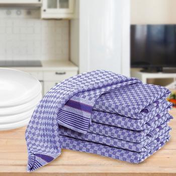 Premium 20er-Set Grubentücher, 100% Baumwolle, 45x90cm, blau-grau – Zwirn-Qualität, saugstarke Geschirrtücher, 210g/m²