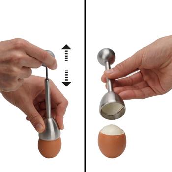 Preview: Eierköpfer aus Edelstahl – Praktischer Eieröffner für harte & weiche Eier, spülmaschinen-geeignet – Perfekte Bruchstelle