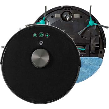 Preview: SmartLife Saugroboter mit Wischfunktion, schwarz, präzise Lasernavigation, App-Steuerung, leistungsstark, leise, ideal für Hartböden & Teppiche