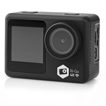 Preview: 4K Dual-Screen Action Cam: Ultra HD, 30fps, 16MP, Wi-Fi, 30m wasserdicht & App-Steuerung. Gestochen scharfe Aufnahmen für jedes Abenteuer