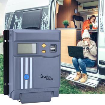 MPPT Solar-Laderegler 30A für 12V & 24V Batterien – Solarladegerät mit LCD-Display, 2 USB-Ports & umfassendem Überspannungsschutz