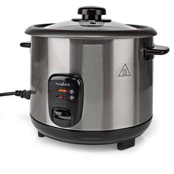 Preview: Edelstahl Reiskocher mit 1,5 l Fassungsvermögen, 500 W Leistung, Antihaft-Beschichtung & Abschaltautomatik – perfekt für lockeren Reis