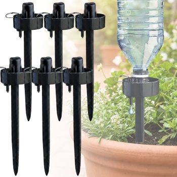 Bewässerungssystem für PET-Flaschen (6er-Set): Regulierbar - Pflanzenbewässerung für Urlaub, Balkon, Zimmer - Einfach genial