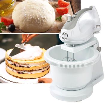 2in1 Küchenmaschine: Rührgerät & Knetmaschine (2L) mit Handmixer & Turbo – Weiss-grau, multifunktional – Für müheloses Backen & Kochen