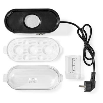 Preview: Präziser Edelstahl Eierkocher für 3 Eier (210W, silber) – Härtegrad-Einstellung, Messbecher – Perfekte Eier (weich, mittel, hart) auf Knopfdruck