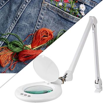 Leuchtstarke LED-Lupenleuchte, 1,75x Vergrösserung, Glaslinse, 10W, 660lm, weiss, dimmbar – Für Basteln, Modellbau & Reparaturen