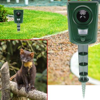Hochwirksamer Ultraschall Tiervertreiber, grün, Tierschreck, grosse Reichweite und Erfassungswinkel von 110° für Katzen, Hunde, Marder