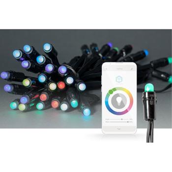 Preview: Wetterfeste RGB SmartLife LED-Lichterkette: 48 LEDs, 10,8 m, multicolor, App-Steuerung, IP65 – individuelle Beleuchtung für jeden Anlass
