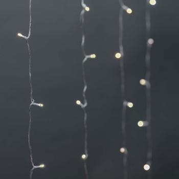 WLAN-Smart-Vorhang-Lichterkette - 200 dimmbare LEDs, 7 Lichtmuster, App/Sprachsteuerung - IP65 Aussen/Innen, 3m - Warmweiss, Nedis® SmartLife