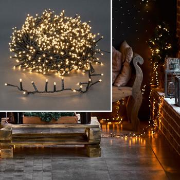 XL LED Lichterkette mit 1200 warmweissen LEDs – 24 m lang, 7 Lichtmuster, IP44 wetterfest, ideal für Weihnachten, Garten & Deko–stimmungsvolles Licht