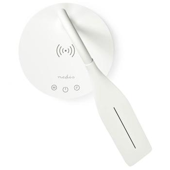 Preview: LED-Schreibtischlampe - Wireless-Ladegerät Dimm-Funktion - 36 LEDs, warm-/kalt-/naturweiss - Qi-kompatibel, neigbar, rutschfest, Weiss - 10W - 2700-6500K