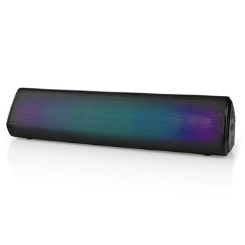 Preview: Bluetooth Soundbar Lautsprecher - 18W Spitzenleistung RGB-Beleuchtung für Party Gaming - 6h Akku TWS Mikrofon AUX - Schwarz