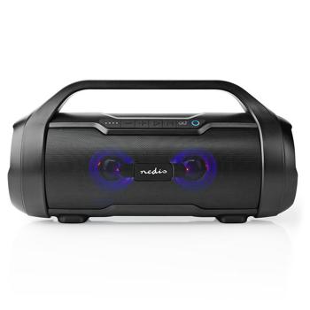 Preview: Tragbarer 120W Bluetooth Lautsprecher mit Sprachsteuerung, IPX5, USB/AUX, microSD, TWS. Wasserdichter Partylautsprecher, kraftvoller Sound, robust