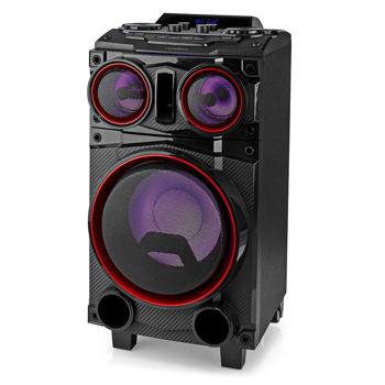 Preview: Bluetooth Lautsprecher 120W, Party-Box mit Subwoofer, LED-Licht & Trolley-System – Mobiler, kabelloser Lautsprecher für Partys